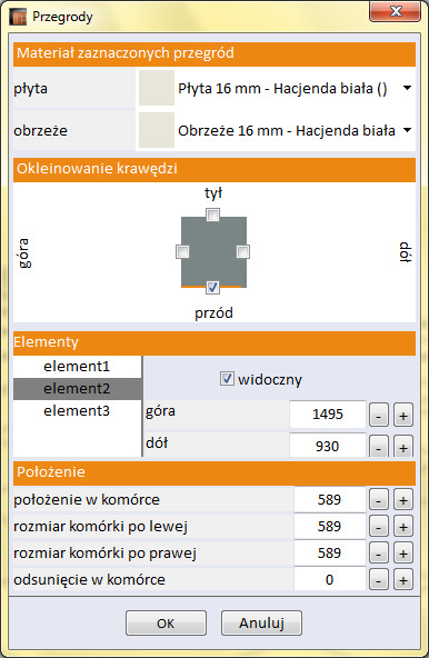 Aby go zmienić, należy po wybraniu elementu nacisnąć prawy przycisk myszy i wybrać ostatnią pozycję z listy menu kontekstowego, lub otworzyć drugą zakładkę menu górnego Edycja i wpisać żądaną wartość