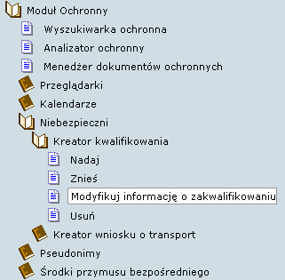 c) Kreator kwalifikowania, d) Modyfikuj informację o zakwalifikowaniu Po wykonaniu powyższych kroków otworzy nam się nowe okno patrz print screen Aby teraz zmodyfikowad wprowadzone dane, należy w