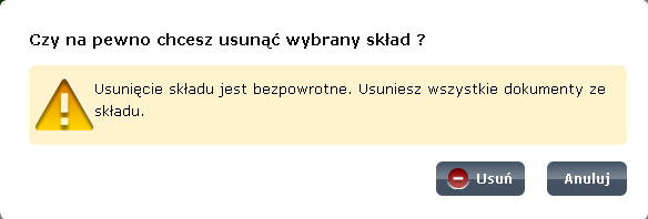 Rysunek 56 Lista składów usuwanie składu