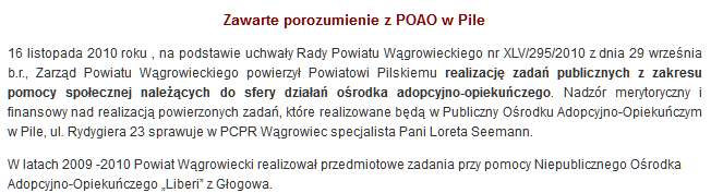 Przykłady porozumieo PCPR