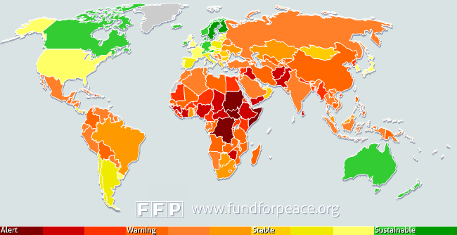 39 Rysunek nr 1: Indeks państw upadłych rok 2013 Krytyczne Zagrożone/na granicy Stabilne Bardzo stabilne Źródło: http://ffp.statesindex.org/, (pobrano 20.20.2013 r.