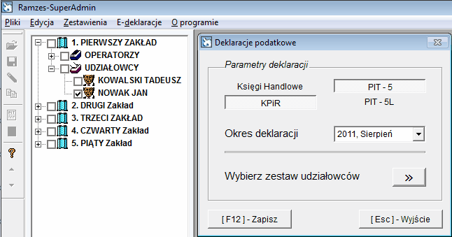 5 Zestawienia 5.1 Deklaracje W Menu p rogramu Zestawienia Zestawienia 29 dostępna jest funkcja Deklaracj e.