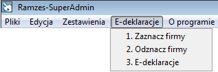 E-deklaracje 6 35 E-deklaracje W Menu p rogramu dostępne są E-deklaracj e.