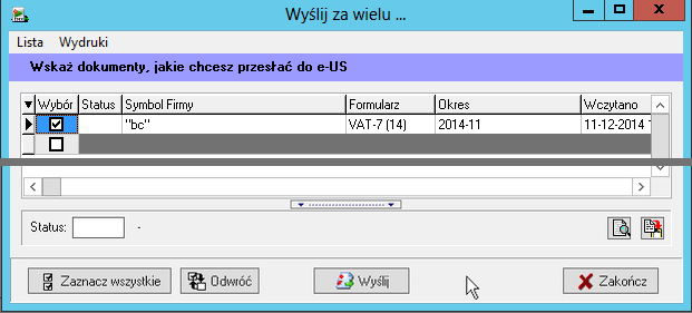 Pierwszym krokiem jest przedstawienie danych do podpisania (wymóg e-mf) Uwaga: W każdej chwili możemy