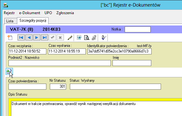 Opcjonalnie, wg ustawień w konfiguracji, pojawi się ostateczne zapytanie o potwierdzenie wysłania dokumentów i w takim przypadku po wybraniu przycisku Tak następuje wysłanie deklaracji.