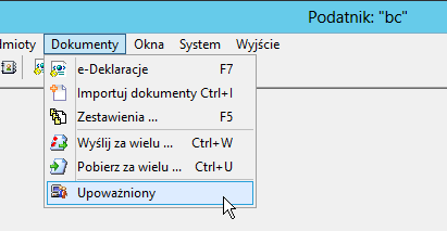 Upoważniony Celem ułatwienia wypełniania Zgłoszenia upoważnienia UPL-1 powinniśmy od razu uzupełnić dane osoby upoważnionej, z menu Dokumenty Upoważniony.