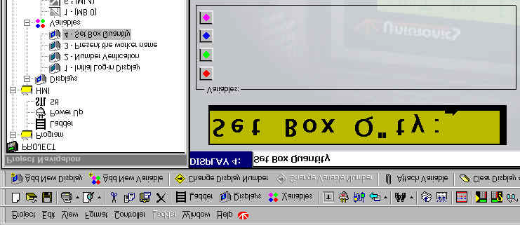 Panel operatorski: Wprowadzanie parametrów Rysunek 67 Wpisywanie nazwy komunikatu 49 W polu wyświetlacza wpisz tekst Set Box Q ty, jak pokazano na rysunku 68.