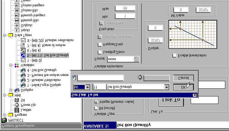 Panel operatorski: Wprowadzanie parametrów Rysunek 74. Kojarzenie zmiennej całkowitej MI ze zmienną ekranową 56 Nazwij zmienną całkowitą MI 11 Set Box Quantity, następnie kliknij OK.