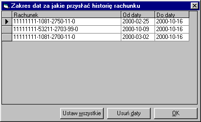 ustawienie we wszystkich przelewach wzorca jednakowej (podanej) kwoty za pomocą opcji Dane Ustaw kwotę wszystkim przelewom wprowadzenie we wszystkich przelewach wzorca jednakowego (podanego) pola