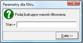 Infofarm dla marketu medycznego podręcznik użytkownika Operator Operator odnoszący się do pola powyżej (>,>=,=,<=,<, puste, nie puste). Dodatkowo, dla pól znakowych (np. nazwa towaru, nr faktury etc.