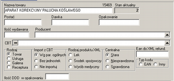 5 Rozdział V Towary Karty towarów dostępne są po wciśnięciu. 5.1 Karta towaru Karta towaru zawiera pełną informację o jednym, konkretnym produkcie.