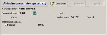 Infofarm dla marketu medycznego podręcznik użytkownikay Rysunek 5-2 Aktualne parametry sprzedaży Skąd słowo aktualne?