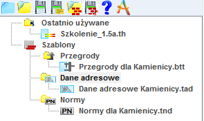 Początkowy widok aplikacji ArCADia-TERMO. OPIS: Menu - pozwala na szybki dostęp m.in. wydruków, zaawansowanych opcji oraz pomocy.