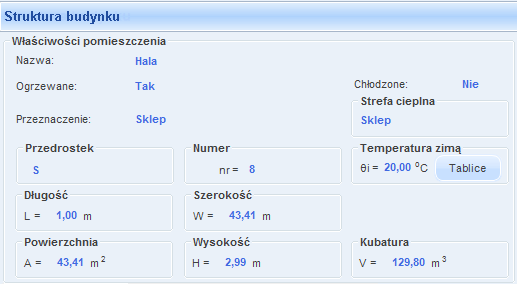 35 Rysunek 37. Właściwości pomieszczenia M4 Garaż - Garaż nieogrzewany i niechłodzony w budynku mieszkalnym. S8 Hala - w sklepie Rysunek 38.