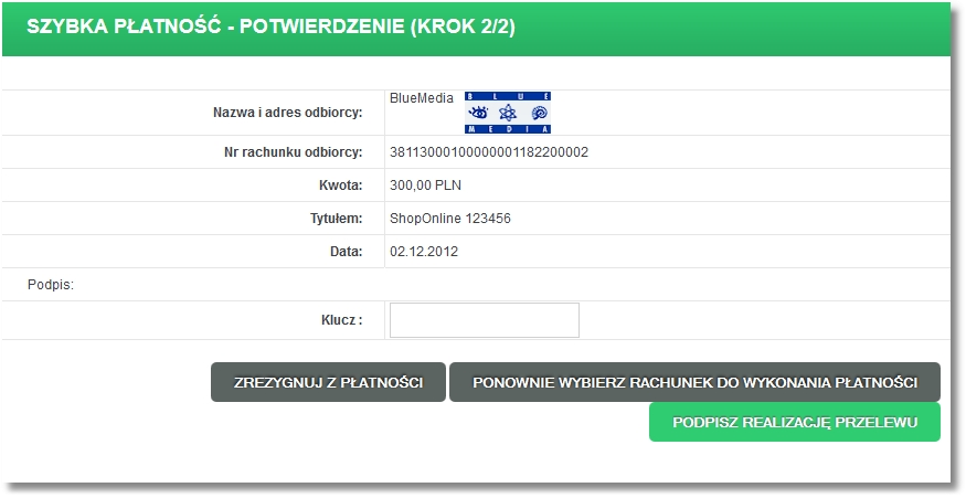 Rozdział 9 Przelewy dostępne na rachunku środki są wystarczające na dokonanie danej płatności.