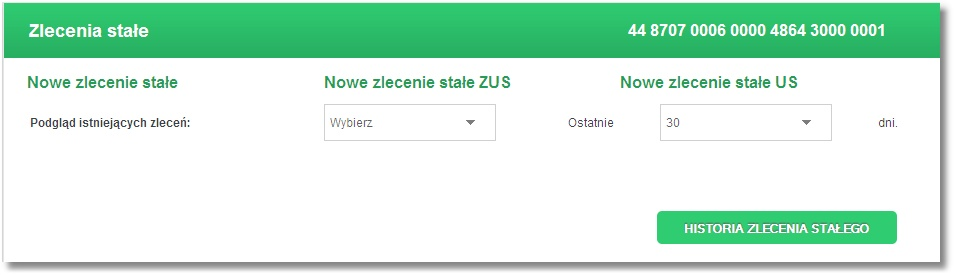 Rozdział 11 Zlecenia stałe Rozdział 11. Zlecenia stałe 11.1. Zlecenia stałe Zlecenie stałe jest to polecenie cyklicznej realizacji płatności obciążających rachunek klienta.