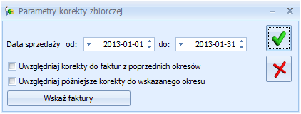 Uwaga: w przypadku korekt wartości Użytkownik ma dostęp do pola Wartość.