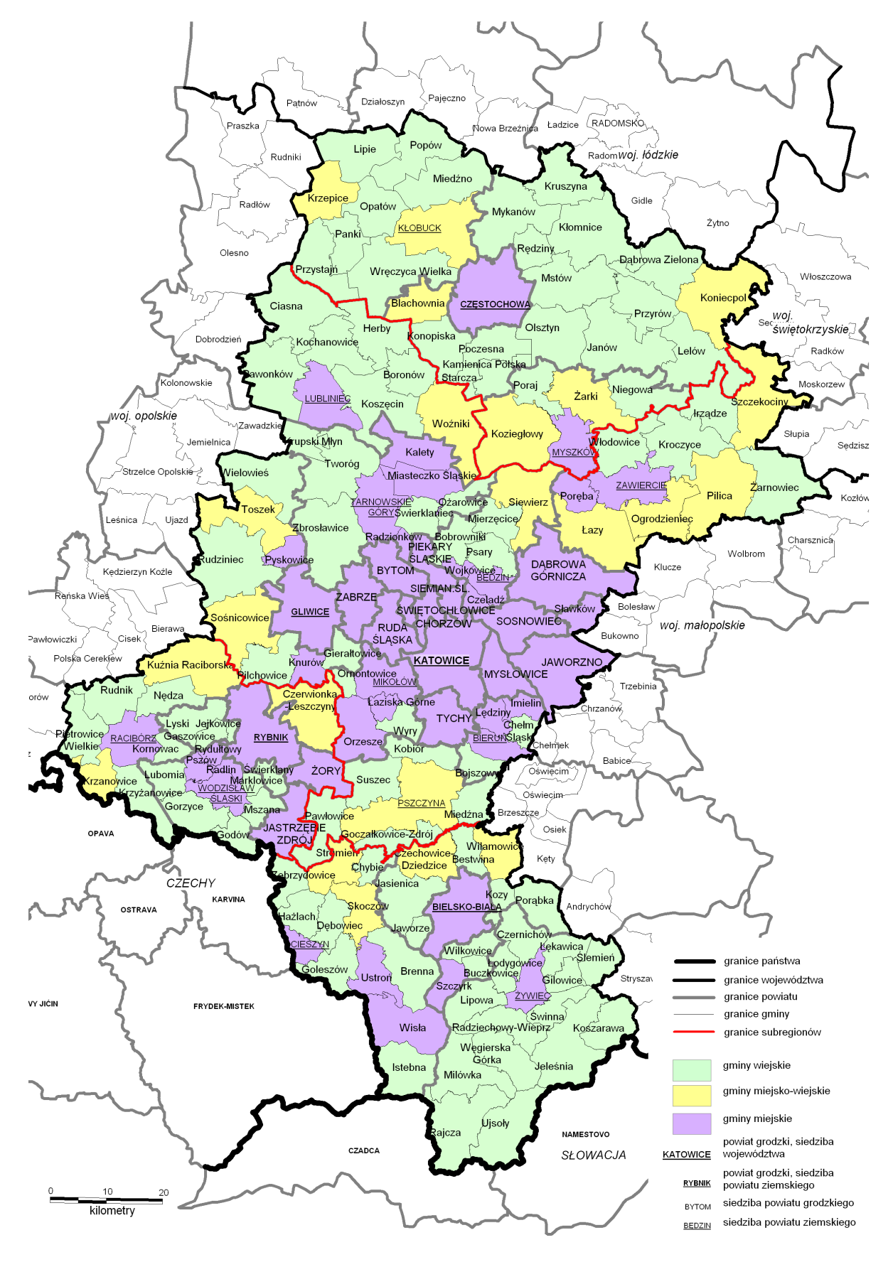 Mapa 1. Podział administracyjny.