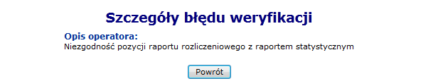 Rys. 11.16 Lista raportów rozliczeniowych Dla pozycji o statusie odrzucony, w kolumnie Status pojawi się opcja Pokaż szczegóły.