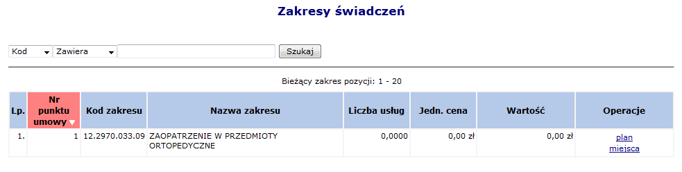 Rachunek/korekta rachunku: a) wszystkie opcja domyślna b) szablony, dla których przekazano dokument księgowy c) szablony, dla których nie przekazano dokumentu księgowego W kolumnie Operacje dostępne