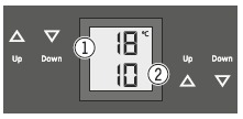 Symbole na panelu sterowania: Alarm (symbol miga, gdy temperatura wewnątrz chłodziarki jest za wysoka Aktywny tryb prezentacyjny DEMO Aktywny tryb ustawiania (uruchamianie zabezpieczenia przed