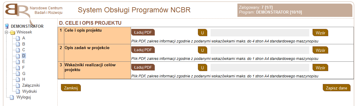 C CZĘŚĆ MERYTORYCZNA PROJEKTU 1. W rodzajach działań objętych wsparciem w projekcie należy zaznaczyć właściwe opcje.