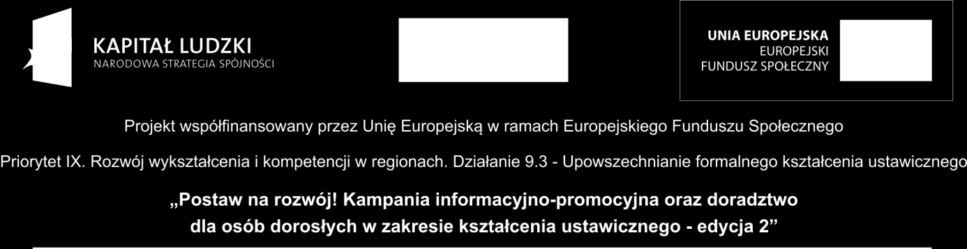 PUBLIKACJA BEZPŁATNA WSPÓŁFINANSOWANA ZE ŚRODKÓW UNII EUROPEJSKIEJ W RAMACH EUROPEJSKIEGO FUNDUSZU SPOŁECZNEGO POSTAW NA