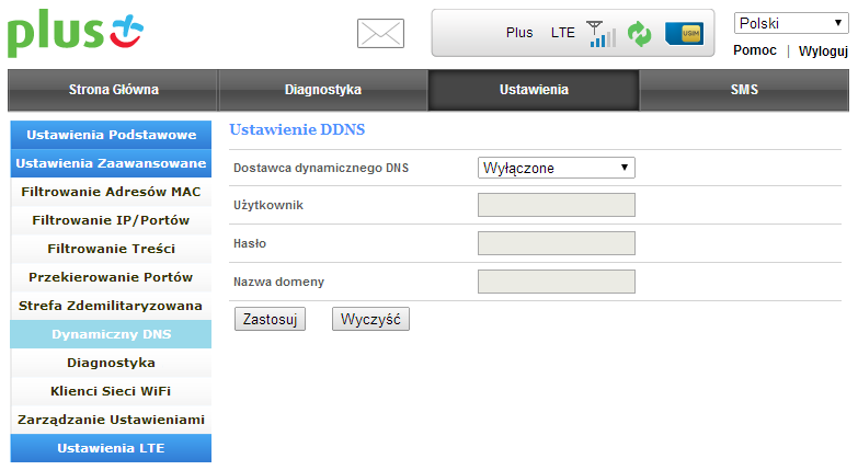 Dynamiczny DNS Dynamiczny DNS umożliwia dodanie nowego konta dla dostawcy DDNS. Wybierz z listy Dostawca dynamicznego DNS opcję Włączone.