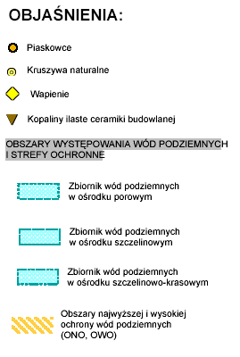 Rozpoznane i udokumentowane złoża na terenie gminy - Według danych