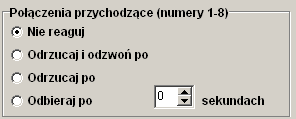 naruszenia wejścia typu OPÓŹNIONA. Należy ustawić czas w sekundach z zakresu -6.