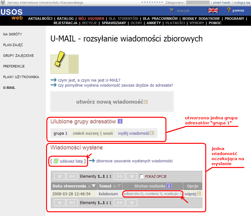 KROK 4. PODGLĄD I ZATWIERDZANIE WIADOMOŚCI Po wybraniu przycisku nastąpi przejście do czwartego, ostatniego kroku (rys. 19). Aby wysłać wiadomość, należy kliknąć.