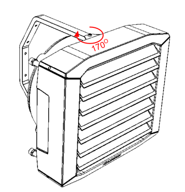 6.1. INSTALLATION FB BRACKET The FB bracket makes it possible to: Mount the device on the wall in vertical position or inclined at 45 o or 60 o, Mount the device under the ceiling in horizontal