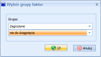 Aby szybko przywiązać fakturę do grupy, należy wykorzystać polecenie menu podręcznego Przypisz do grupy, a następnie wybrać grupę i/lub podgrupę.