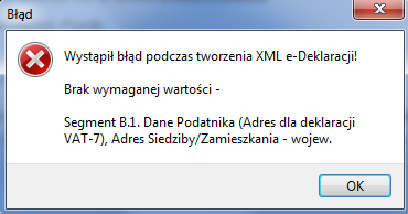 Aby system Sz@rk mógł odnaleźd właściwy kod urzędu skarbowego dla tworzonej e-deklaracji, konieczne będzie również sprawdzenie i ew.