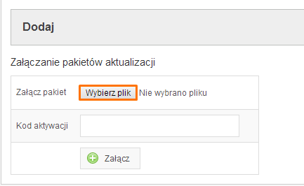 Krok 2 System przeniesie nas do ponownego logowania na konto z uprawnieniami do przeprowadzenia aktualizacji. Należy się zalogować, podając login i hasło. Krok 3 Przechodzimy do zakładki Dodaj.