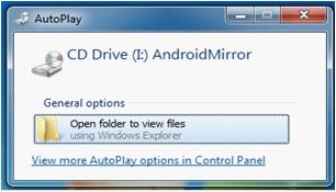Kliknij dwukrotnie na ikonę Android Mirror aby uruchomić instalatora aplikacji.