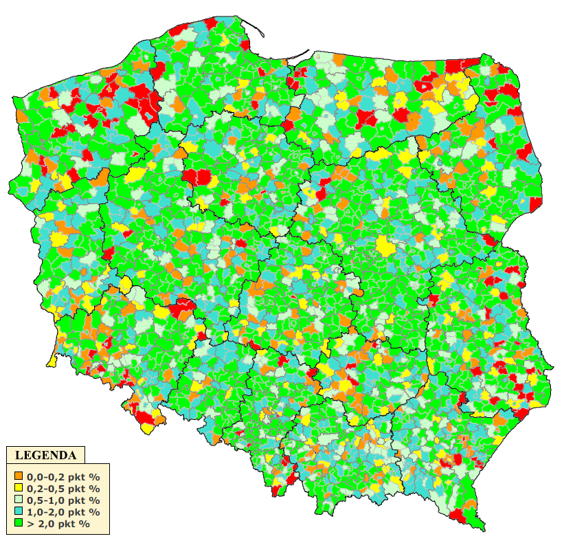 20 Kartogram 1. Spełnienie ustawowej relacji z art. 243 na 2014 r. przez gminy i miasta na prawach powiatu Kartogram 2. Spełnienie relacji z art.