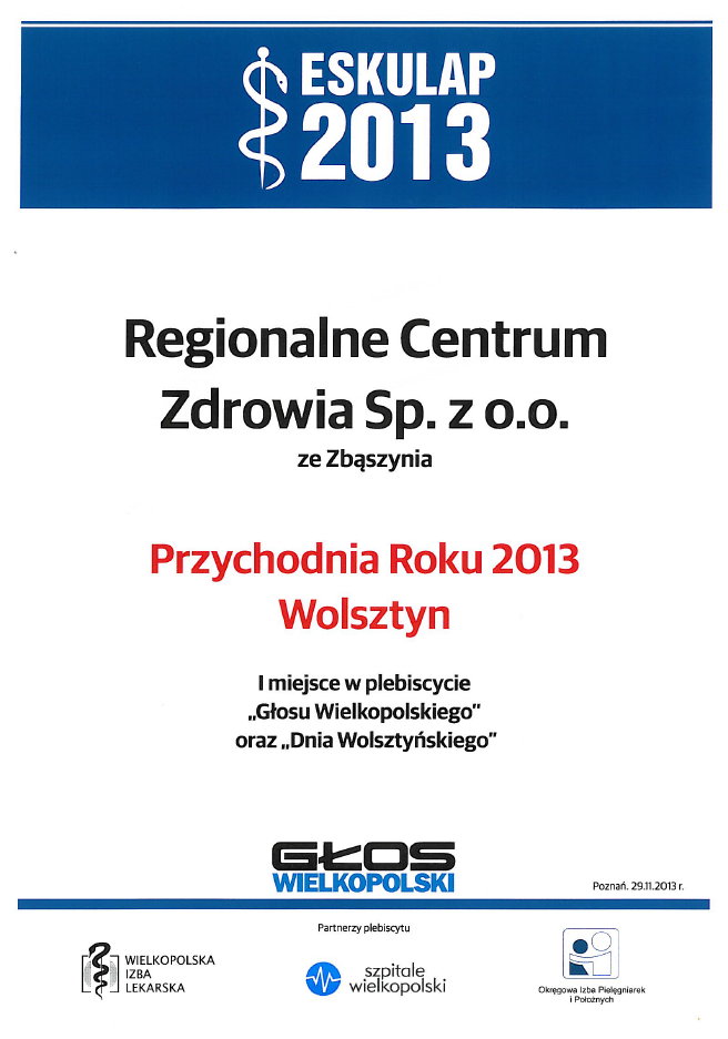 Regionalne Centrum Zdroia Sp. z o.o. Na Kępie 3 64-360 Zbąszyń TELEFON: (68) 386 77 77 E-MAIL: przychodnia@rczzbaszyn.