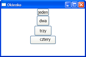 23/38 Podobnie sterujemy ułożeniem zawartości wewnątrz kontrolki: <Window.