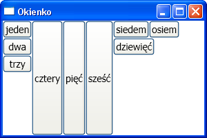 32/38 Kontenery można dowolnie zagnieżdżać: <Grid> <Grid.ColumnDefinitions> <ColumnDefinition Width="auto"/> <ColumnDefinition Width="auto"/> <ColumnDefinition/> </Grid.