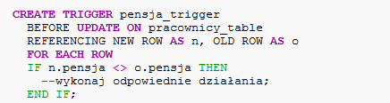 - wyzwalacze (ang. triggers) obecne od wersji 5.0.