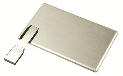 AMS-401M Ekskluzywny pendrive wykonany z aluminium w formie karty kredytowej Wymiary: 85 x 54 x 3 mm - Praktyczne wymiary pozwalają na wygodne noszenie w portfelu - Możliwość