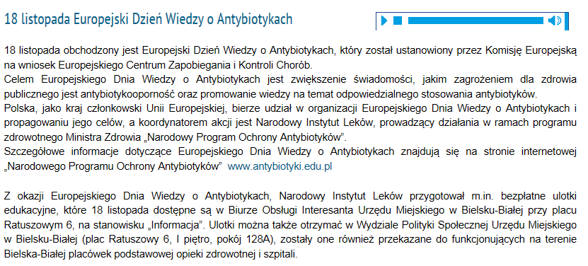 Na stronach internetowych Urzędów Miast min. w portalach o tematyce zdrowotnej ukazywały się informacje na temat obchodów w Polsce EDWA. Informacje ukazały się m.in. na stronach Warszawy, Opola, Poznania, Bielsko-Białej, Lublina, Nysy, Katowic, Tarnowa.