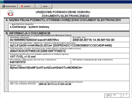 5.1 Deklaracje 88 UPO - Urzędowe Potwierdzenie Odbioru UPO to potwierdzenie, że deklaracja została pomyślnie zweryfikowana i przyjęta w Urzędzie Skarbowym. Aby pobrać UPO należy: 1.