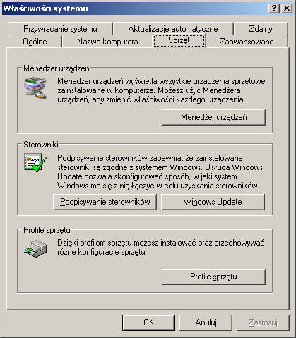 Jak odczytać numer wirtualnego portu COM - Aby odczytać numer wirtualnego portu COM należy kliknąć ikonkę Mój komputer prawym klawiszem myszy, wybrać polecenie Właściwości.