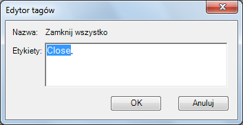 Etykieta zostanie usunięta. 5 Kliknij OK. 6 W oknie edytora Dostosuj interfejs użytkownika kliknij przycisk Zastosuj.