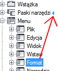 5 W panelu Lista poleceń przeciągnij polecenie, które chcesz dodać, poniżej nazwy paska narzędzi w panelu Dostosowywanie w <nazwa pliku>. 6 Kliknij przycisk Zastosuj.