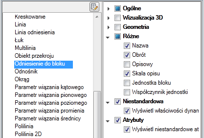 odznaczyć pole znajdujące się obok właściwości, aby z palety Szybkie właściwości usunąć dla wybranego typu obiektów. 5 Kliknij przycisk Zastosuj.