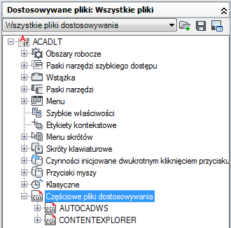 Skrócone omówienie Polecenia CUI W produkcie zarządza elementami dostosowanego interfejsu użytkownika.