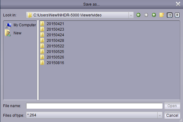 NHDR-5000 Viewer - User s manual ver. 1.0 H264 VIDEO PLAYER 5. H264 VIDEO PLAYER Video player can playback recording exported from the DVR in.h264 format.